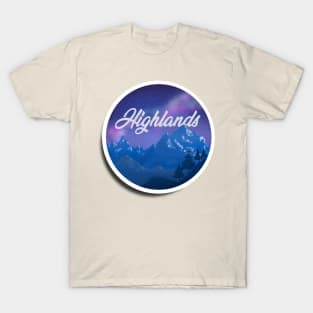 Northern Lights Across The Highlands T-Shirt